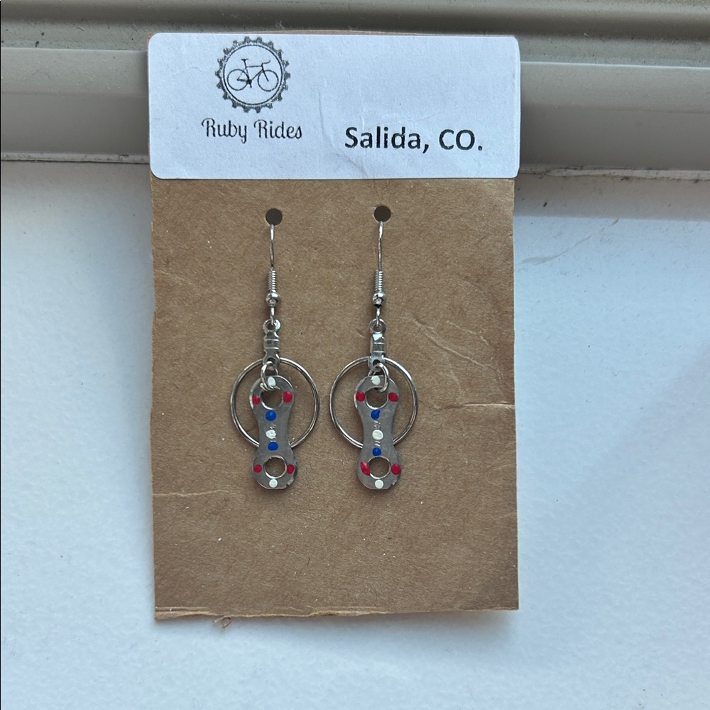 Fourth of July polka dot earrings